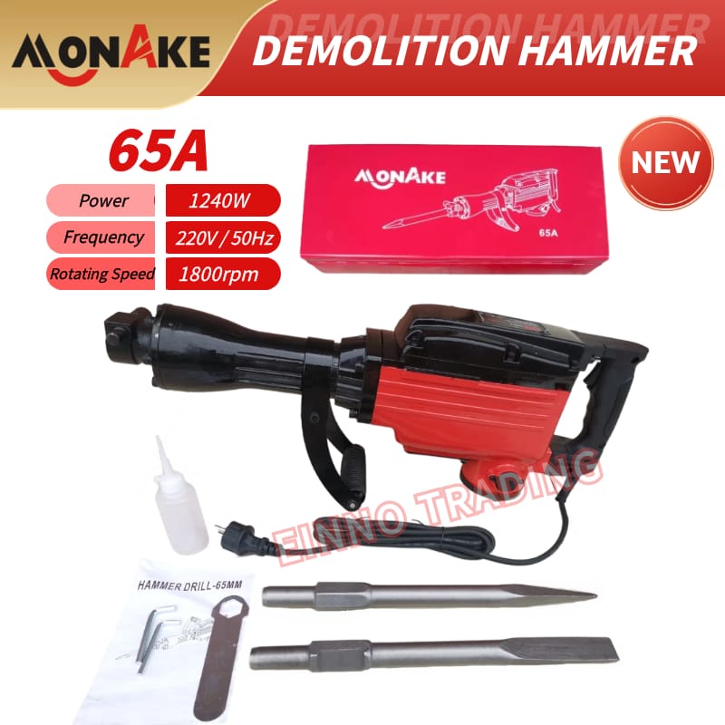 Mesin Bobok Beton Demolition Hammer Jack Hammer 65mm - Monake 65A