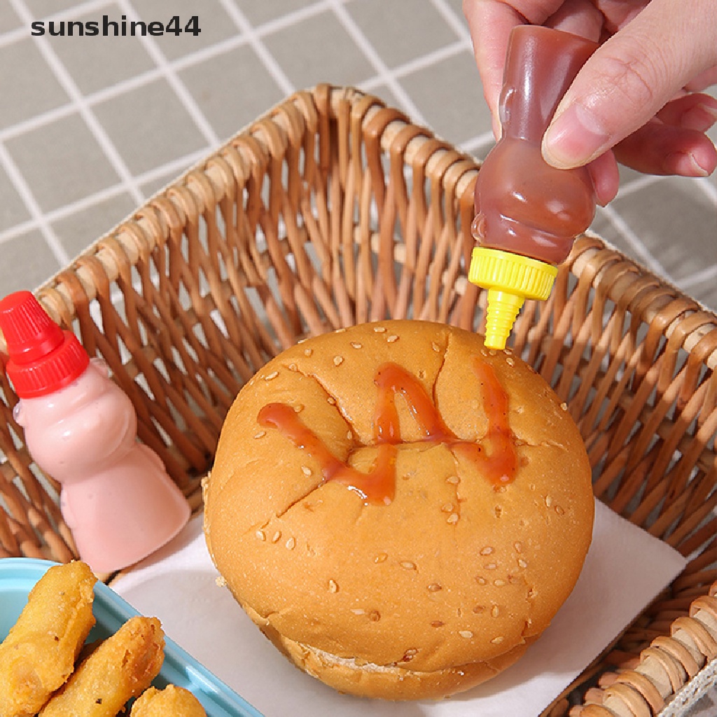 Sunshine 2Pcs/Pack Botol Bumbu Beruang Mini Wadah Saus Salad Kecap Portable.