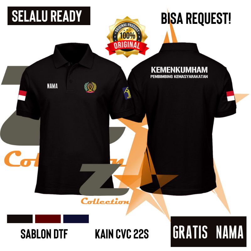 KAOS POLO KEMENKUMHAM / KAOS KERAH KEMENKUMHAM / KAOS PEMASYARAKATAN