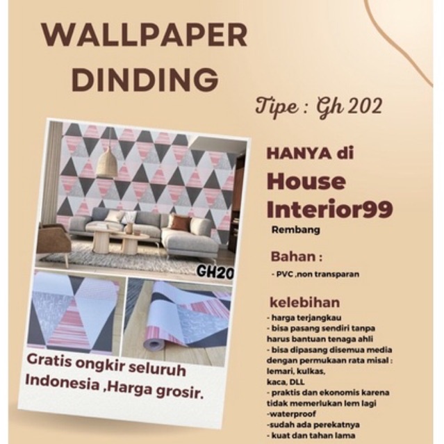 DISKON  Wallpaper dinding Wallpaper Aestetic Wallstiker kamar Wallpaper Premium High Quality 45 cm x