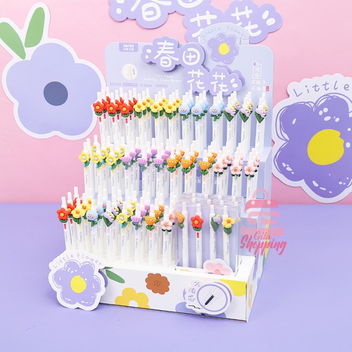 

PULPEN GEL MOTIF FLOWERS / PENA LUCU IMUT KOREAN GEL PEN - ZF2550-2