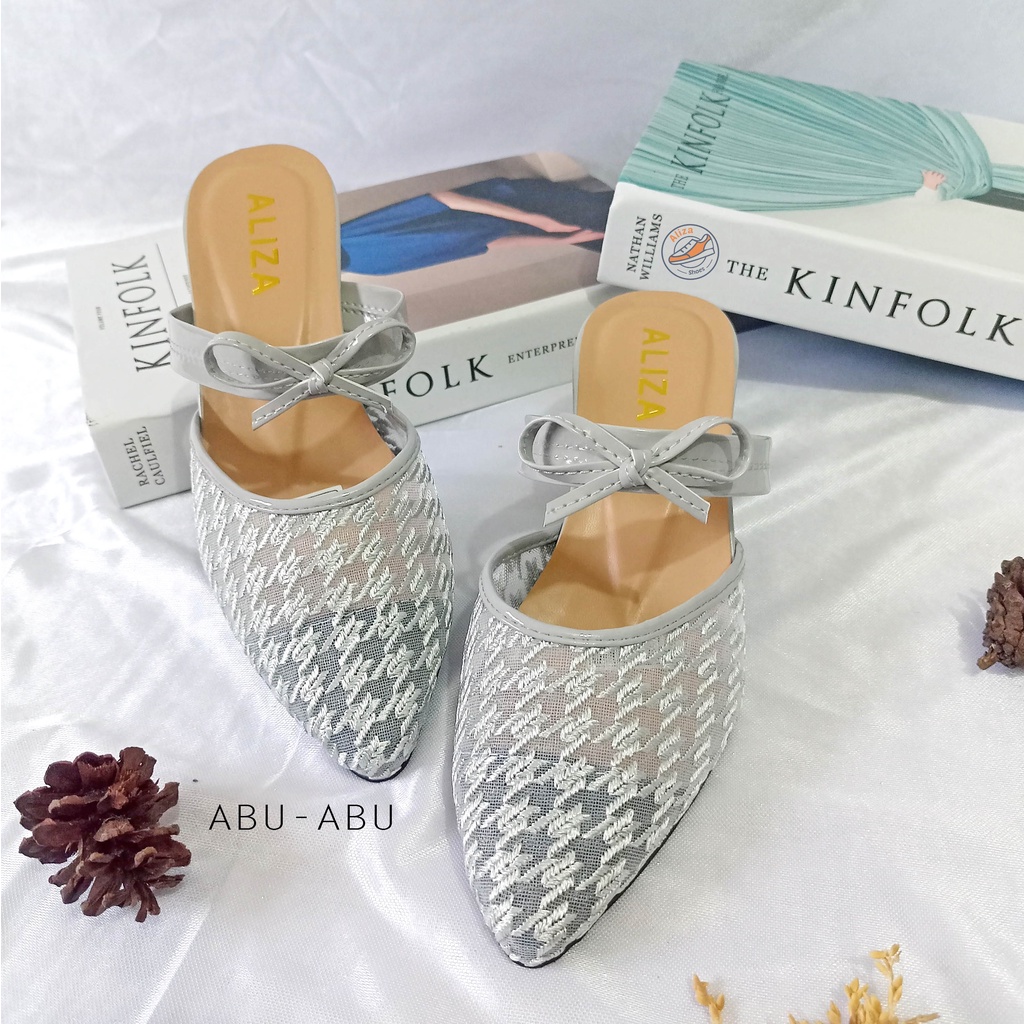 SANDAL WANITA 5CM  HEELS CHUNKY MOTIF BRUKAT TERBARU