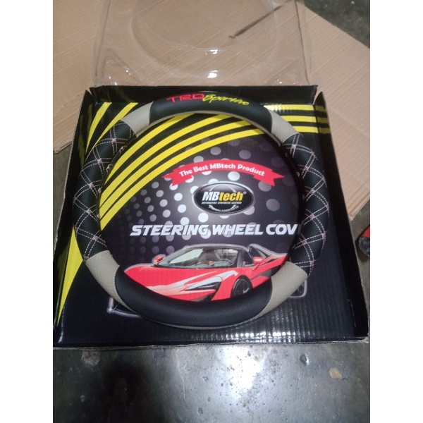 Cover Stir Sarung Setir TRD SPORTIVO Mobil Toyoya RUSH Cream MBTECH