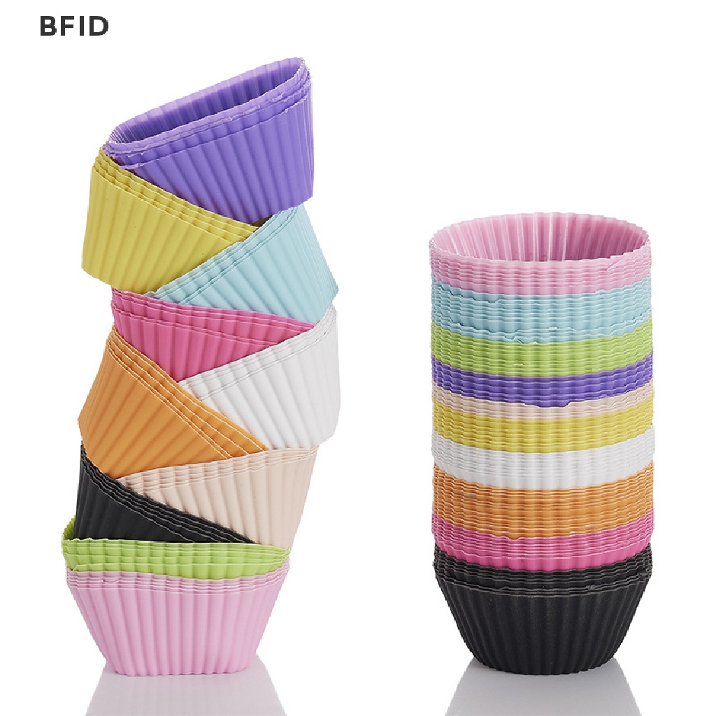 [BFID] 4pcs/set Mini Persegi Segi Lima Bulat Bentuk Hati Silikon Muffin Kue Cetakan Baking Aksesoris [ID]