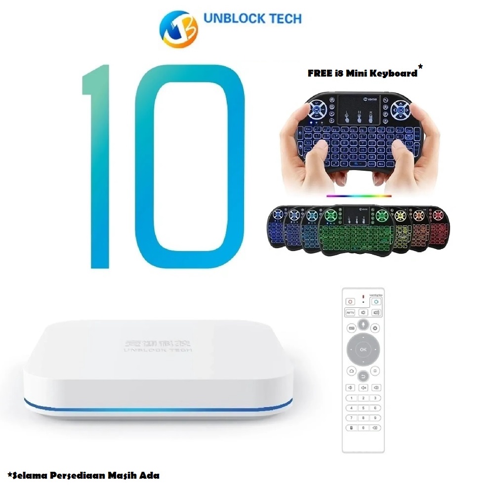 AKN88 - UNBLOCK TECH UBOX 10 PRO MAX - Android 12 TV Box - RAM 4GB ROM 64GB