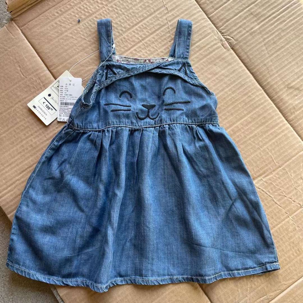 CAT DENIM DRESS ANAK bayi jeans perempuan lucu super soft