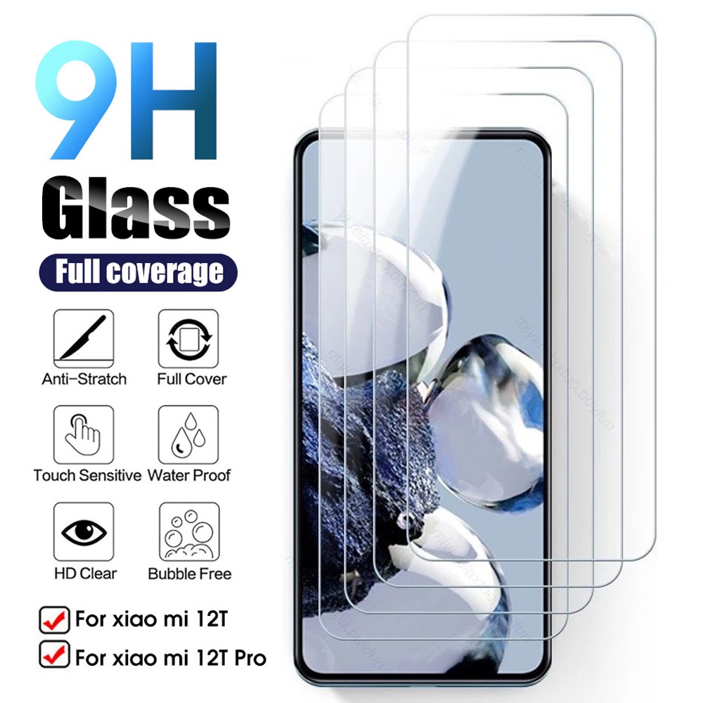 Full Coverage Anti-Saratch Tempered Glass Film, Pelindung Layar Anti Silau Kekerasan 9H, Kompatibel Dengan Xiaomi 12T 12T Pro