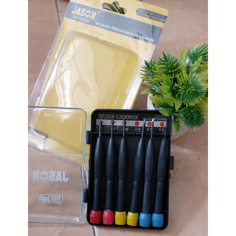 OBENG ARLOJI/ JAM SET 6pcs GAGANG WARNA JASON (348-121)