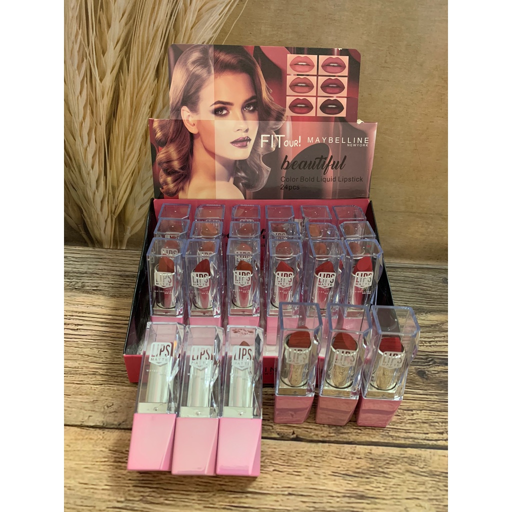 { 12 PCS } LIPSTICK BATANG MATTE MAYBELLINE BEAUTIFUL 3021-1