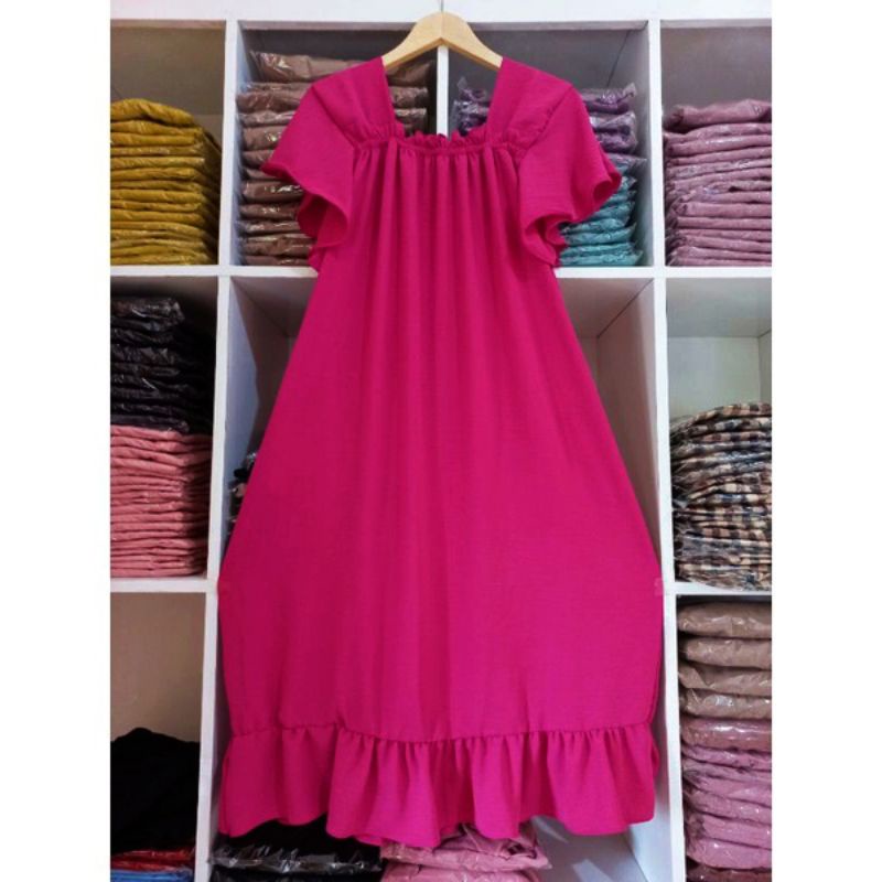 dress cringkel airflow. model karet kerut DRESS FUJI