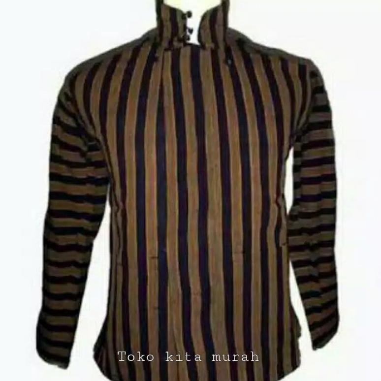 [8978] Baju adat Jawa Surjan Lurik / Baju Jawa sunan Kalijaga - baju lurik jawa