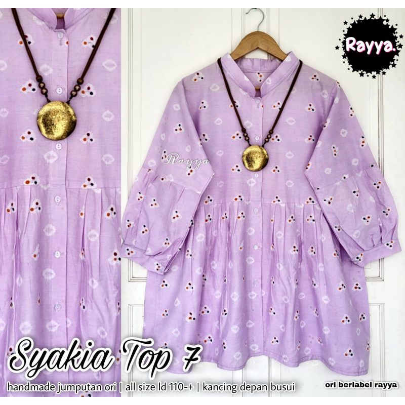 Blus kasmaran syakia top jumputan batik solo blus kancing depan