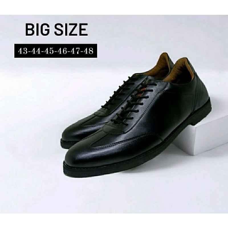 BIG SIZE 43-44-45-46-47-48 Pantofel Pria Model Tali Kaki Jumbo Bule Luar Negri Sepatu Formal Hitam, 44