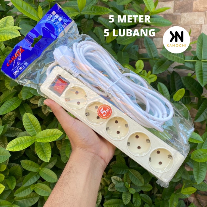 STOP KONTAK + KABEL 5 LUBANG 5 METER 5M COLOKAN LISTRIK STOPKONTAK