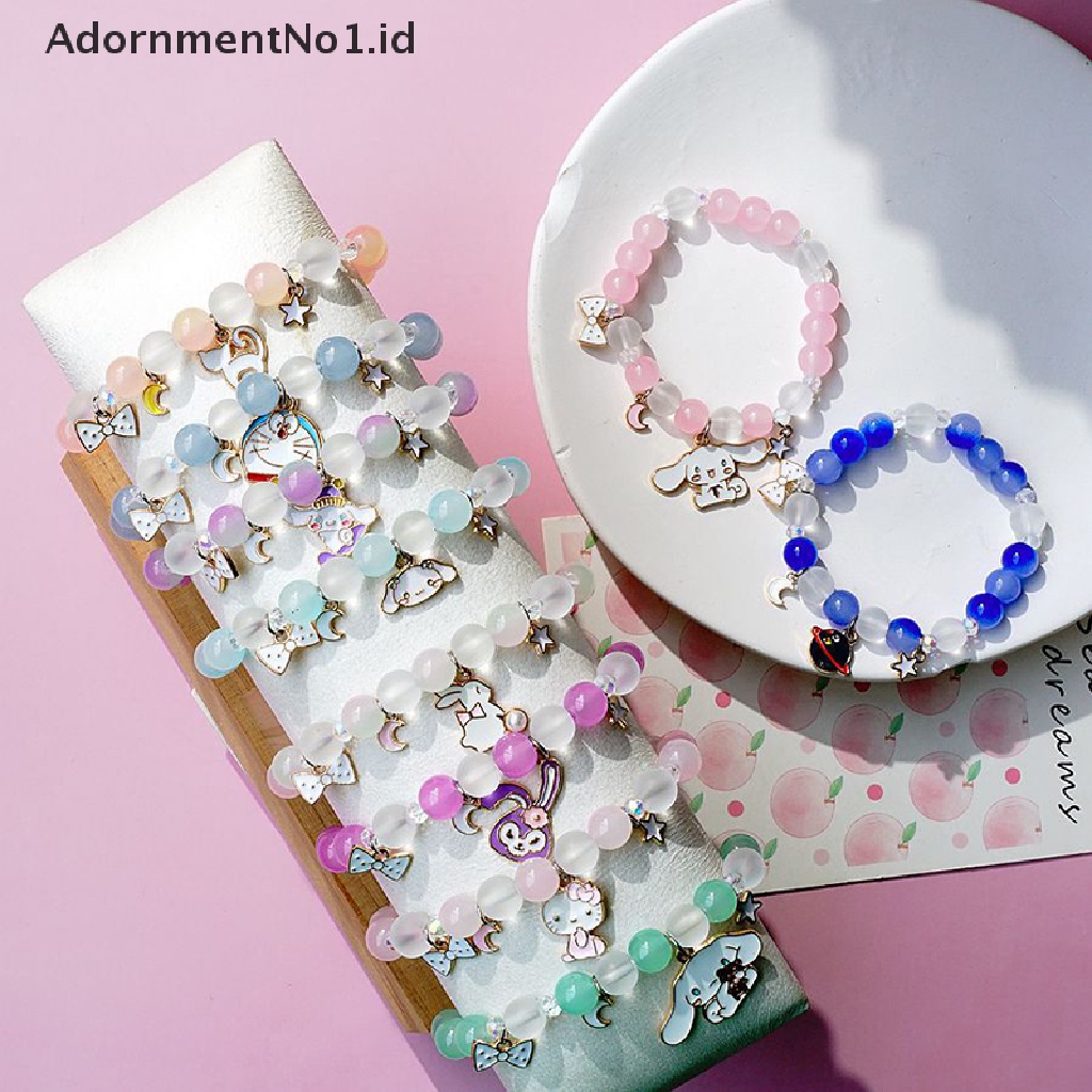 [AdornmentNo1] Versi Korea Dari Gelang Kristal Kalsedon Ungu Warna-Warni Baru Untuk Wanita Bunga Kelinci Lucu Kecil Segar Perhiasan Wanita [ID]