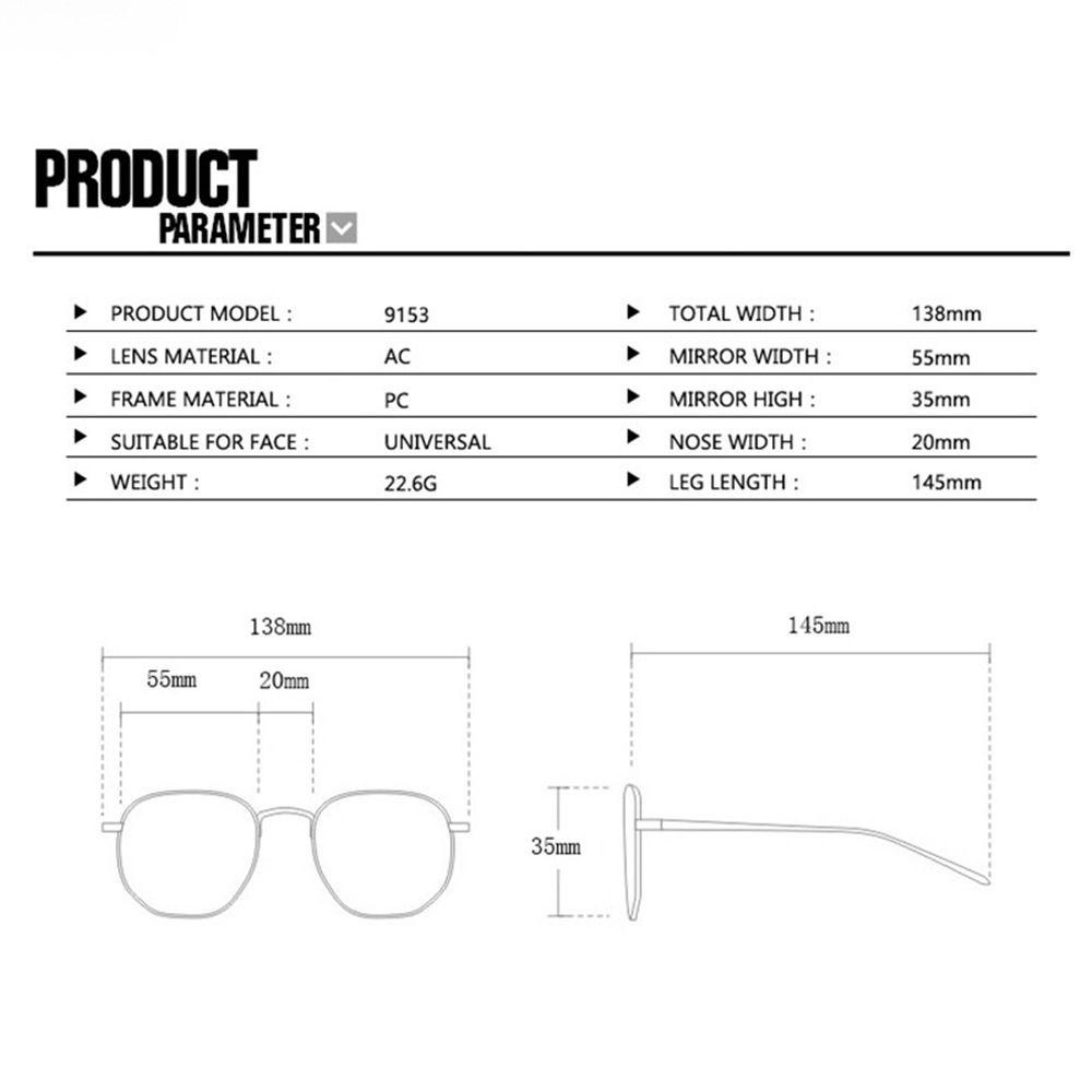 Needway Kacamata Anti UV Portabel Pria Sederhana PC Berlian Imitasi Perlindungan Mata Gaya Jalan Properti Foto Gaya Korea Eyewear