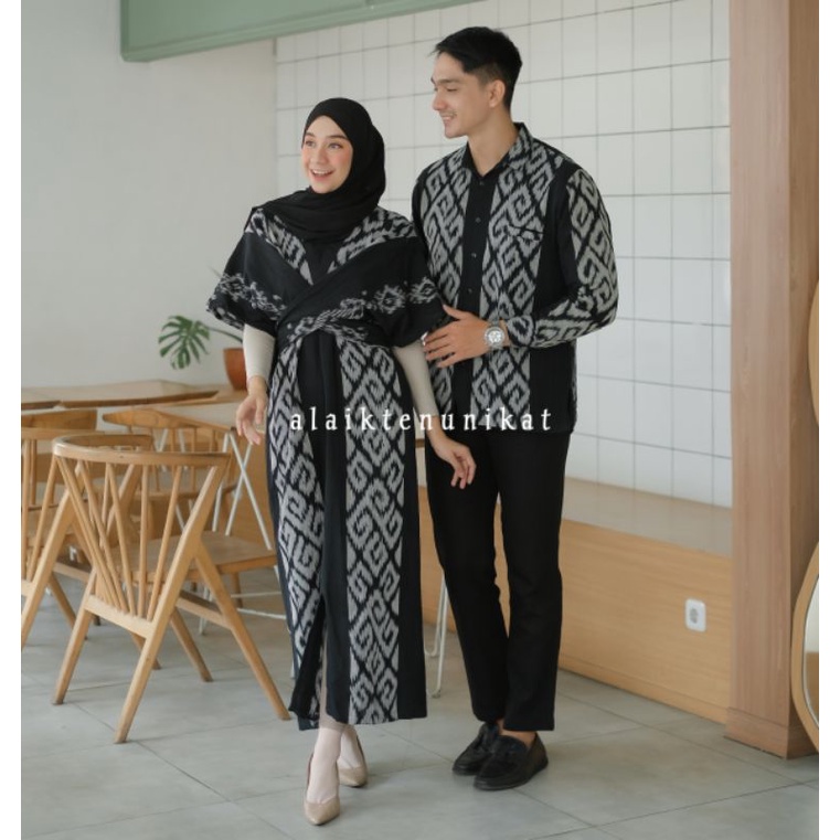 (READY STOK) COUPLE TENUN RAISA 01 - BAJU TENUN RAISA - DRESS TENUN RAISA - GAMIS TENUN - KEMEJA TENUN