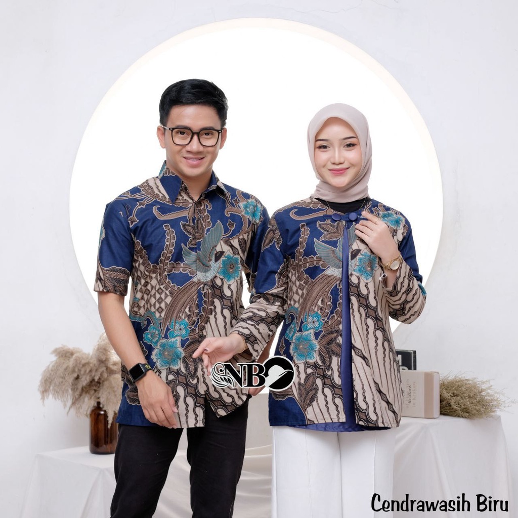 Batik Couple Modern Atasan Blouse Batik Kerja Wanita Kantor Couple Batik Seragam