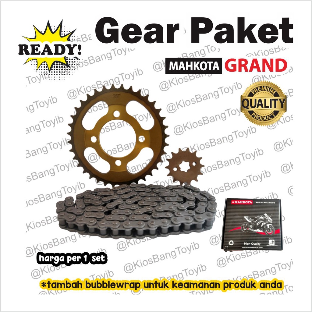 Gear Set Paket Gir Honda GRAND 36T / 14T / 100L (MAHKOTA)