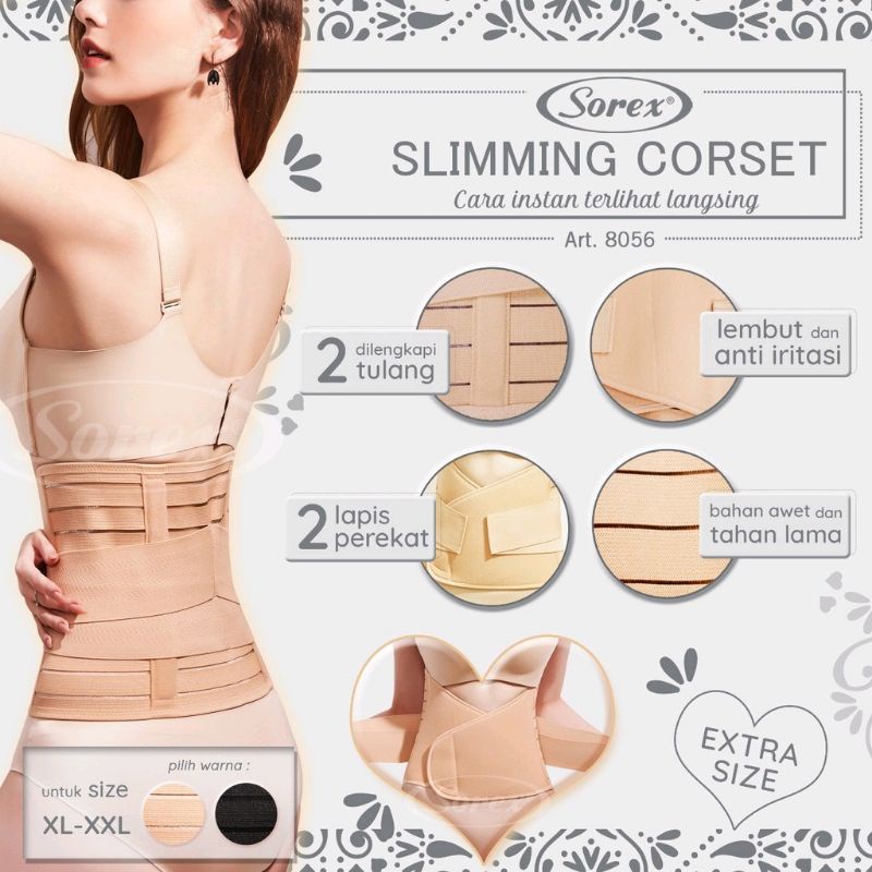 Korset Sorex Stagen 8056 EXTRA SIZE / Korset Pelangsing ibu Pasca Melahirkan / Sorex Slimming Corset 8056