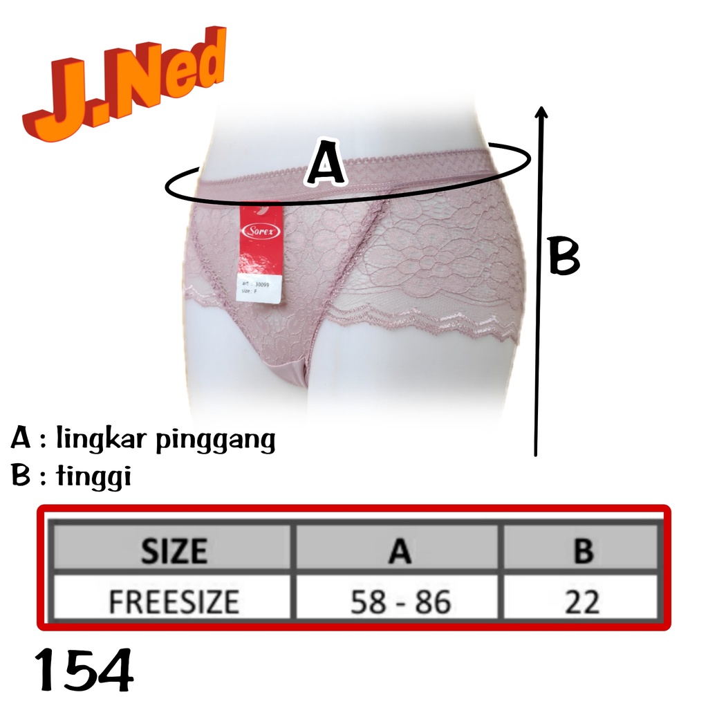 J154 CD WANITA SOREX BRUKAT TRANSPARAN FREE SIZE BESAR SETARA XL