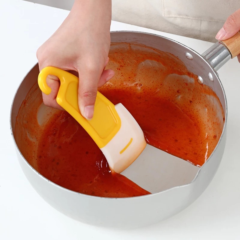 Scraper Silikon Simple Lembut Untuk Panci Mangkok Pembersih Minyak/Spatula Masak Kue Multifungsi Gadget Dapur