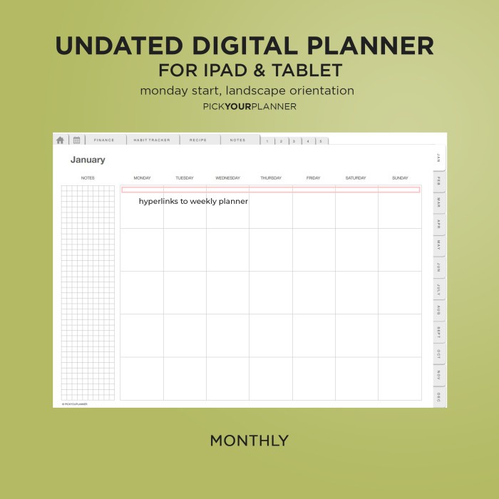 

Digital Planner Goodnotes Ipad Hyperlinked - Undated