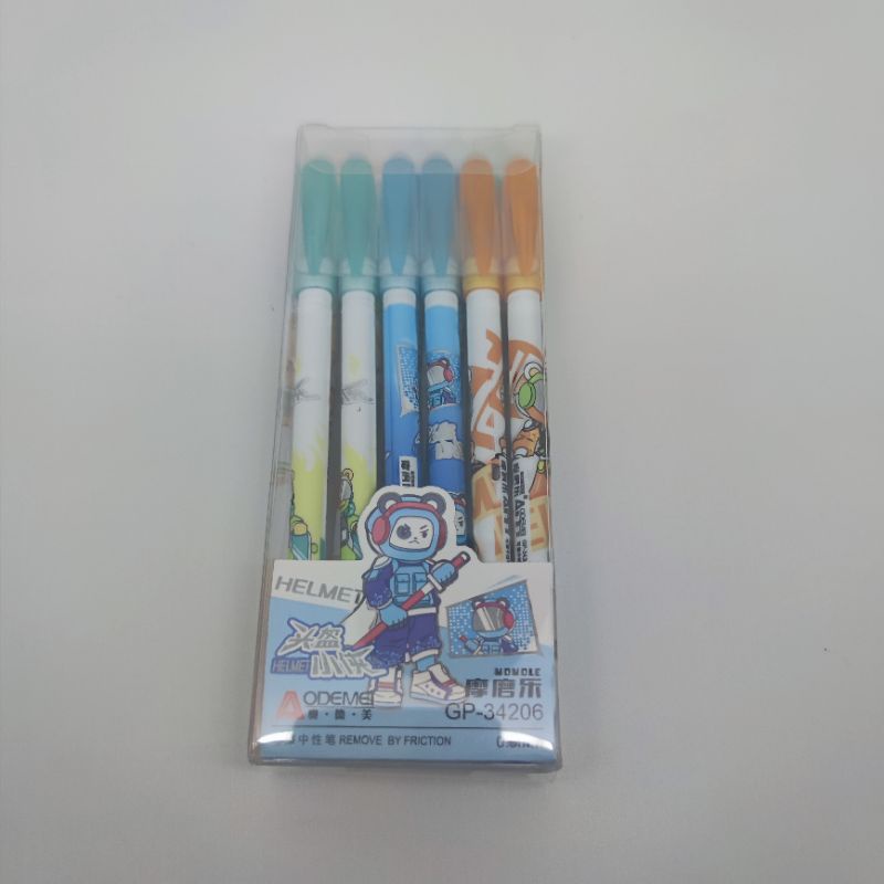 

6Pcs atau 12Pcs Pen Hapus / Erasable Gel Pen / Magic Pen Eraser Superhero Samurai