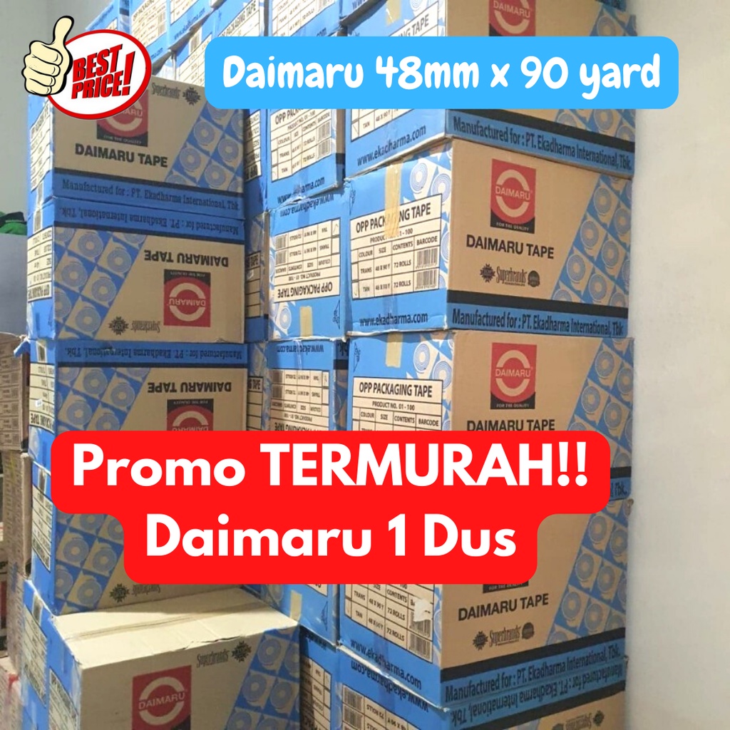 

1 Dus Lakban Daimaru isi 72 Pcs Termurah Coklat Bening