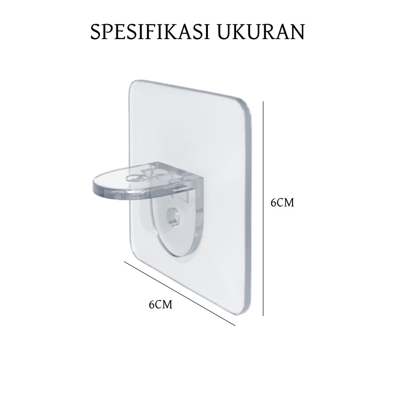 [HKL] SIKU PENYANGGA AMBALAN HOOK TEMPEL / AMBALAN SEKAT LACI MEJA / PEREKAT DINDING PENOPANG RAK LEMARI / GANTUNGAN HOOK SIKU