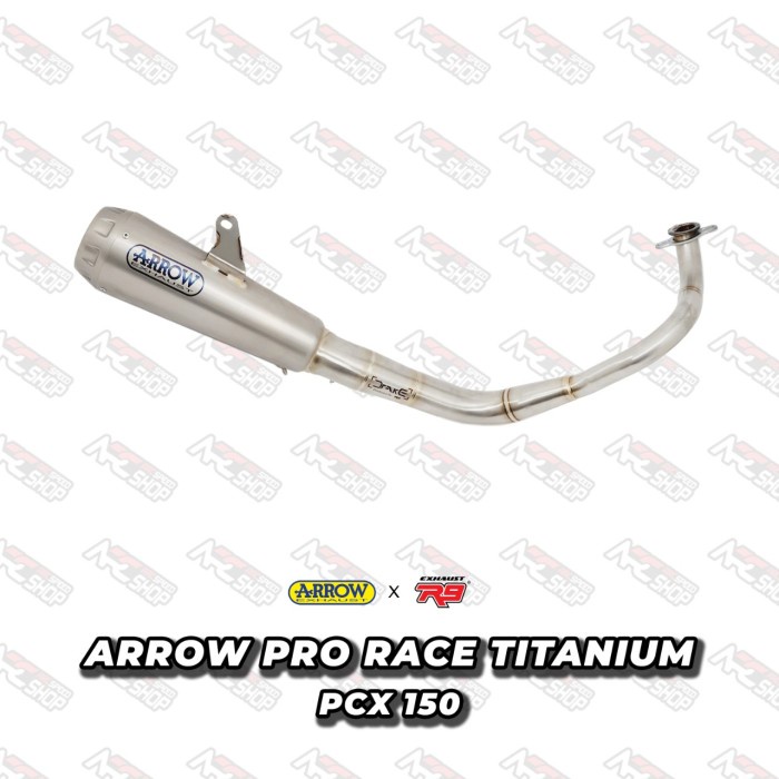 Knalpot Arrow Pro Race Titanium Honda Pcx 150 Cc Fullsystem #Original