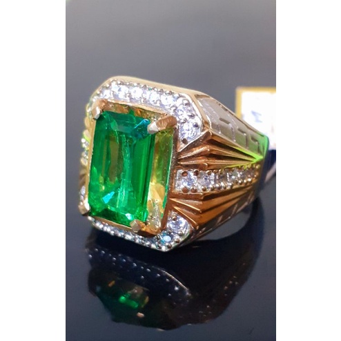 natural [EMERALD BERYL COLOMBIA SERTIFIKAT] zamrud colombia emban cinci pria wanita ring liontin per