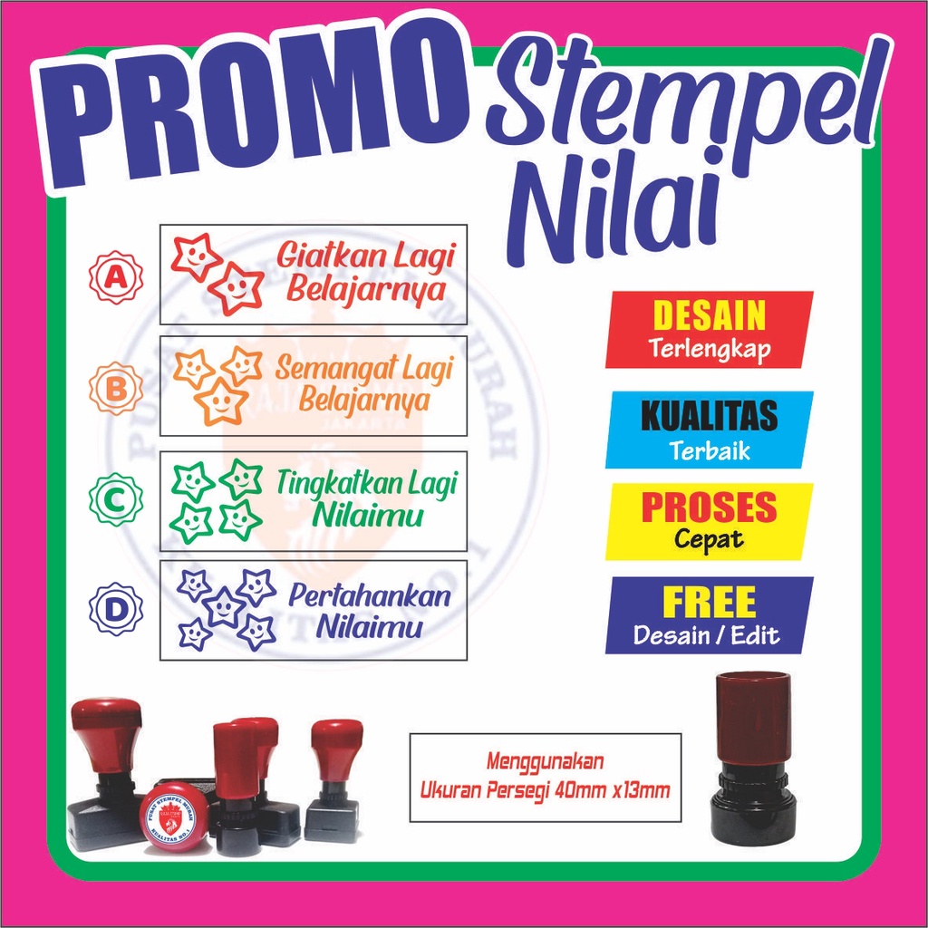 

Stempel Nilai TK / Paud / Bintang / Nilai / Karakter