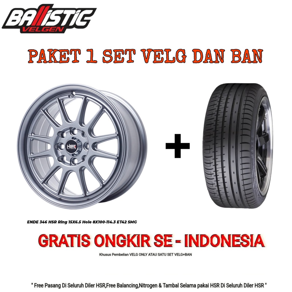 Paket Hemat Velg Dan Ban Mobil Honda Civic VTI Pakai HSR R15x65 Plus Ban 185/55 R15