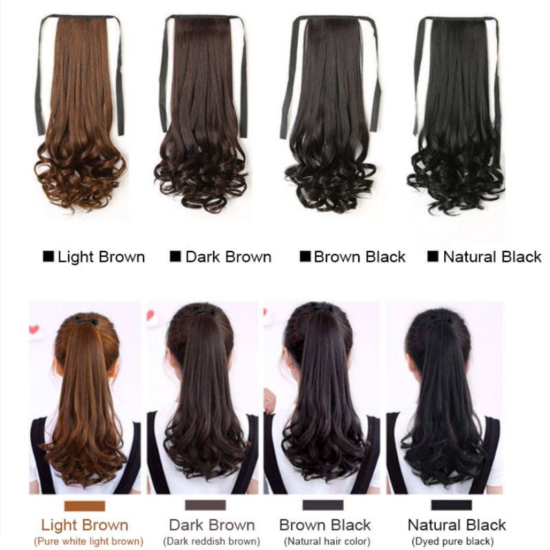 35CM Rambut Palsu Ponytail Hair clip Wig ponytail ponitail kuncir Model Gelombang  Curly Ekor Kuda F924