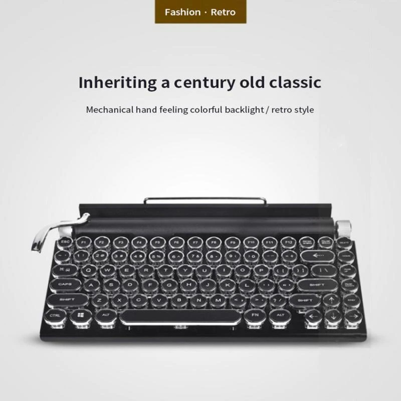 Retro Bluetooth Mechanical Keyboard Hotswap Vintage Typewriter PC iPad