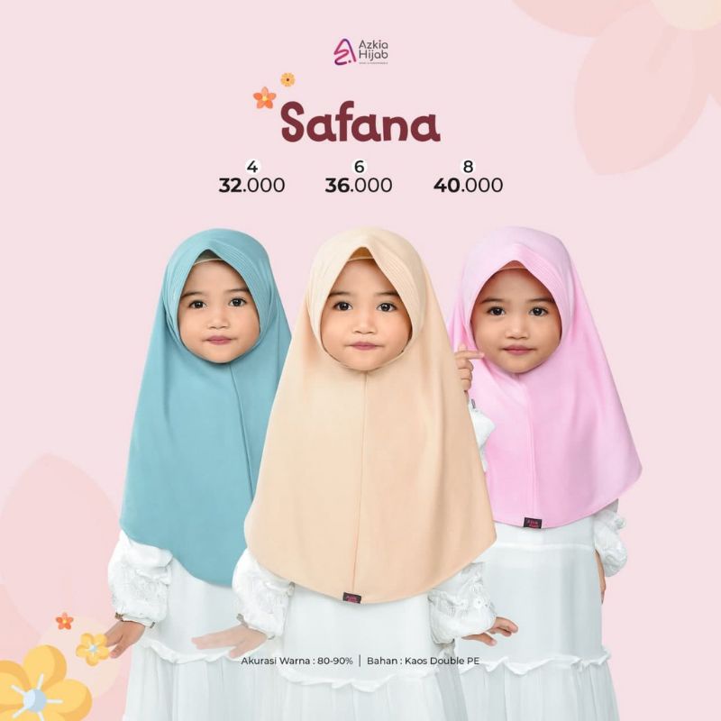 Jilbab / Kerudung Anak Sekolah Safana Variasi 40 Warna Size 8 Ori By Azkia Hijab