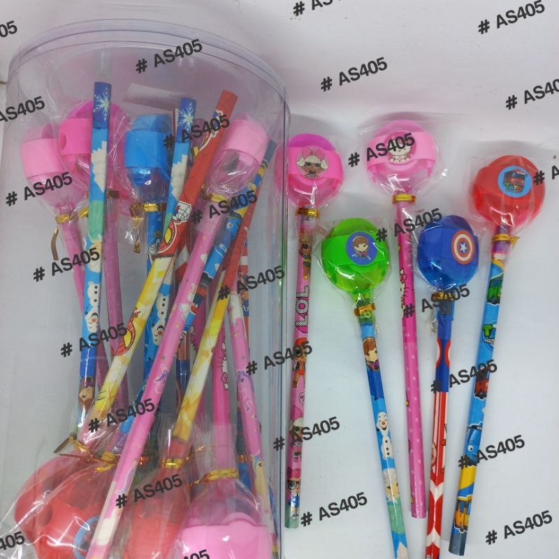 

SET Pensil Asahan Penghapus Lucu Kartun Fancy isi 24pcs