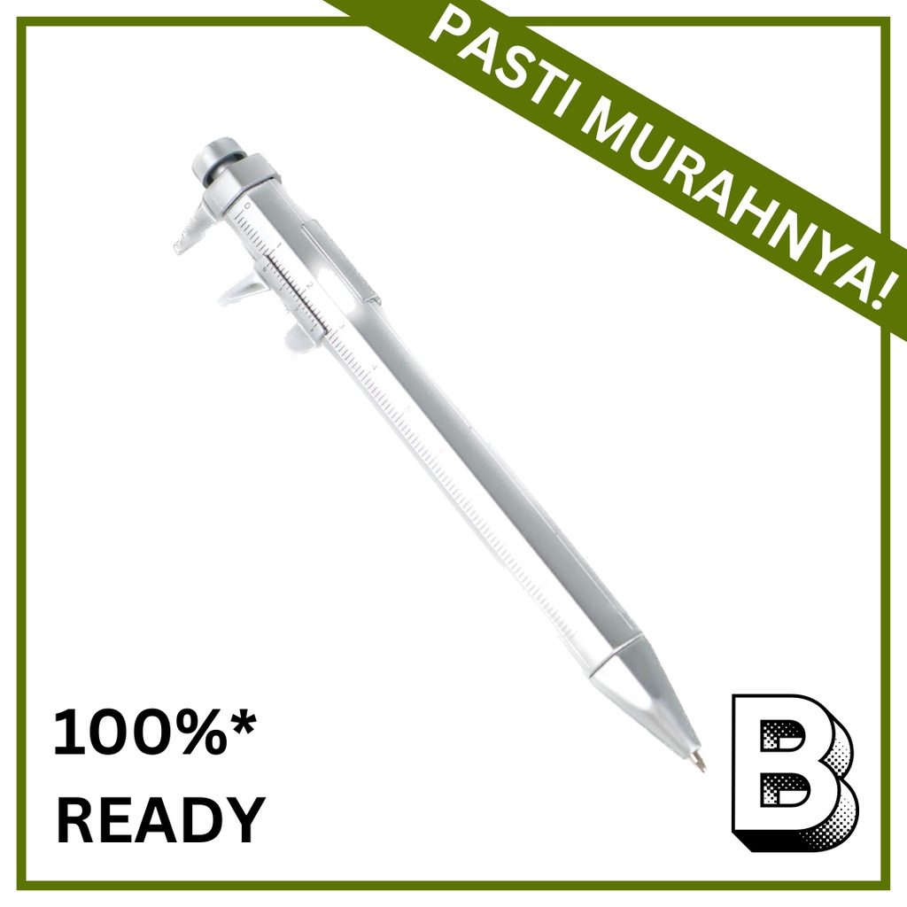 

Pena Pulpen Multifungsi Ballpoint Pen Caliber Measuring Tool Scale Ruler