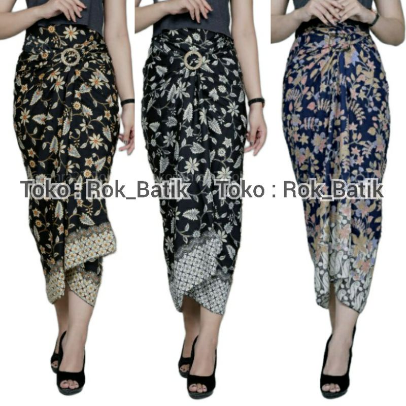 (50 Motif) Rok Lilit Batik Bawahan Kebaya Modern Rok Serut Batik Free Ring Kain Batik Floral Batik Couple Pasangan