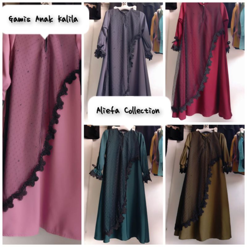 GAMIS ANAK KALILA (WARNA) SET JILBAB & CADAR GAMIS TEMBORO