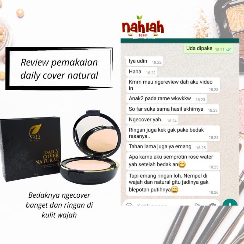 Exclusive Compact Powder SR12 / Daily Cover Bedak Foundation + SPF 25 Anti Luntur Dan Tahan Lama Glowing