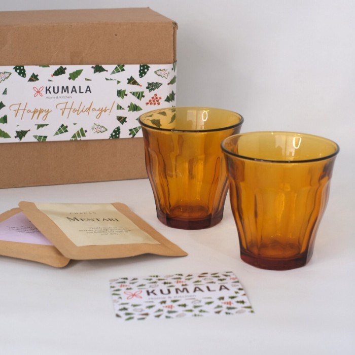 

Umala Hampers Natal - Duralex Amber Cup Tea Set Free Box + Giftcard