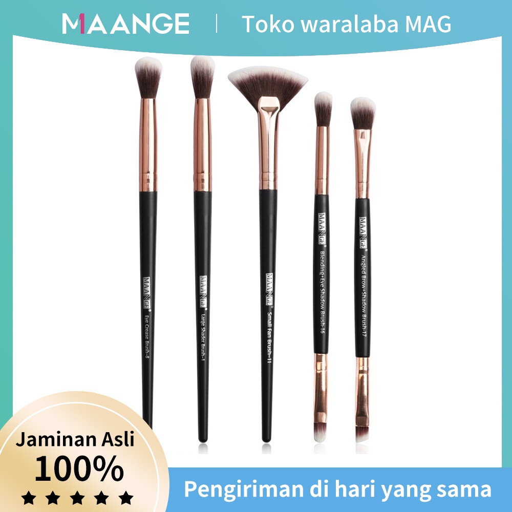 MAANGE5747 Brush Kit 5pcs Brush Eyeshadow Kuas Make Up Set Brush Kosmetik Brush Eyeshadow Set Eyeshadow