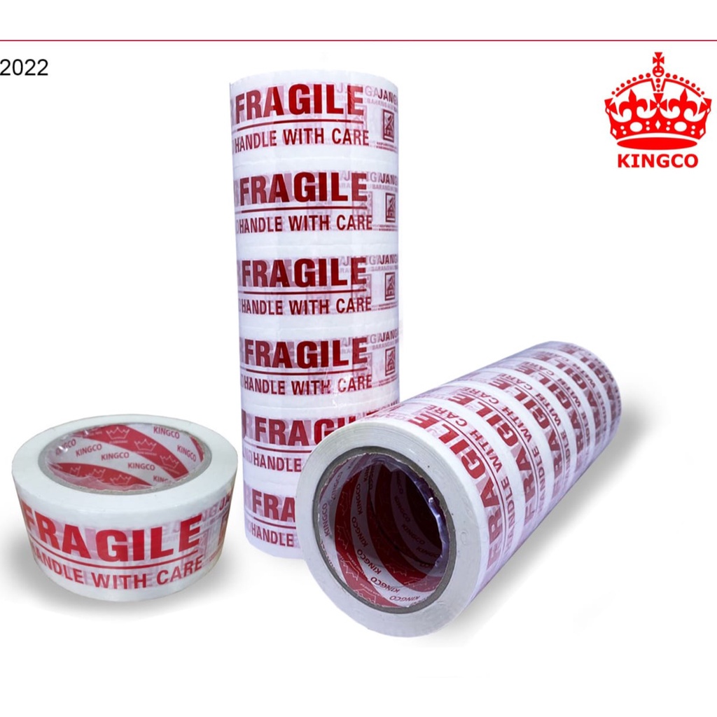 

ISOLASI FRAGILE PUTIH MERK KINGCO LAKBAN FRAGILE 48MM X 90 YARD