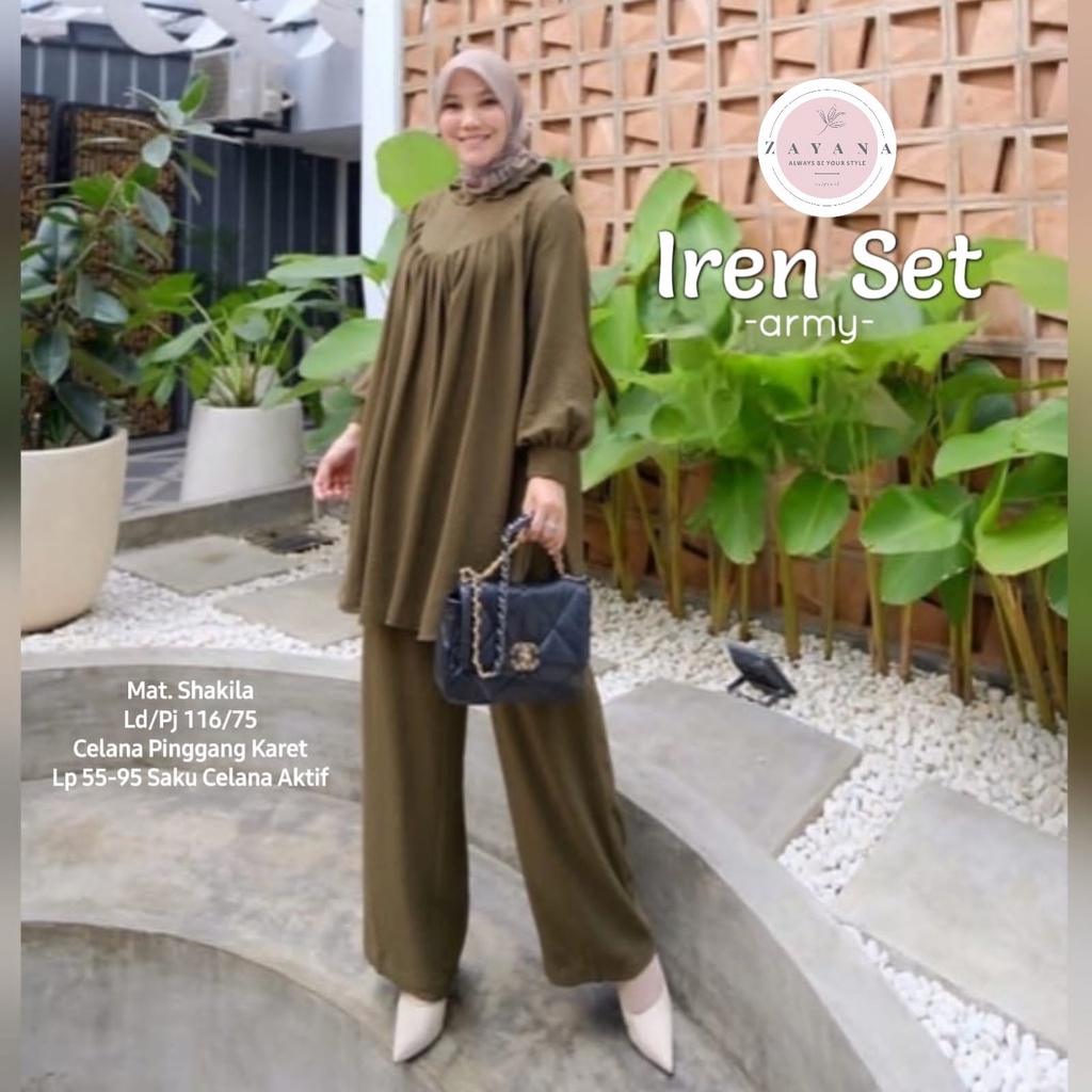 SETELAN CELANA // IREN SET POLOS BAHAN SYAKILA ORIGINAL ZAYANA