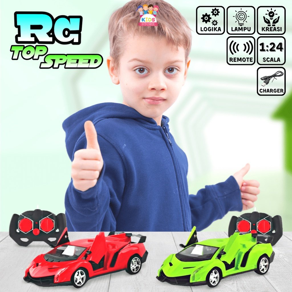 RC Top Speed 1:24 | Mainan Anak Anak Laki Laki Mobil Mobilan | Hadiah Ulang Tahun Anak Cowok | Mainan Mobil Remote Control Besar