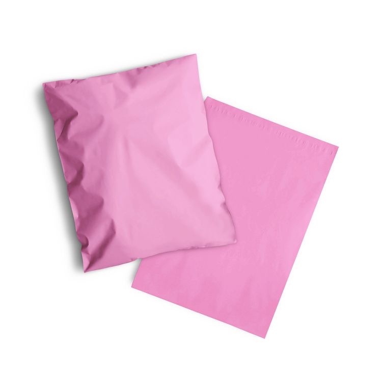 Polymailer Pink 20x30cm 50 (pcs) Plastik Packing Olshop Premium Glossy Perekat Lem Amplop Kemasan Kresek Packing Besar Kecil Tebal Tipis Jaket Hoodie Celana Baju Jilbab Hijab Asesoris Murah Sablon Custom Design