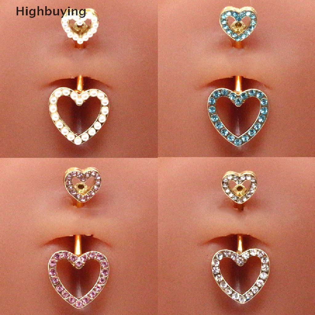 Hbid Cincin Pusar Pusar Fashion Cinta Hati Drop Menjuntai Tubuh Cincin Perut Goth Perhiasan Perut Untuk Wanita Pantai Belly Navel Rings Glory