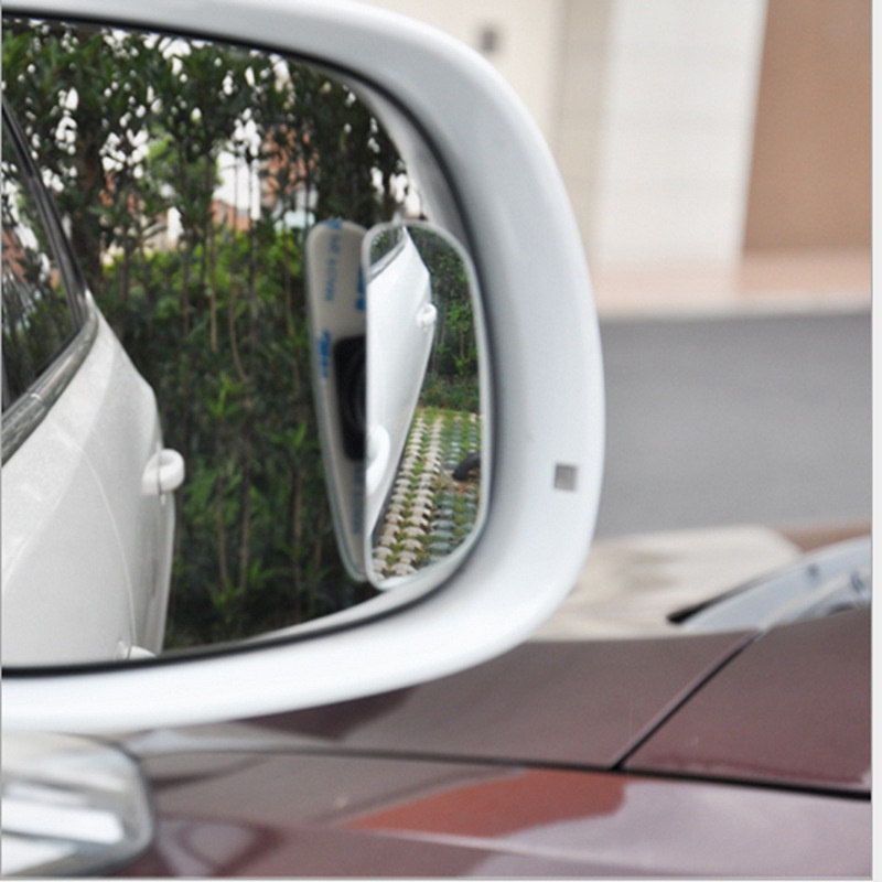 2pcs Universal 360derajat Yang Dapat Disesuaikan Mobil Wide-angle HD Kaca Spion Frameless Clear Slim Blind Spot Reversing Glass Convex Parkir Spion